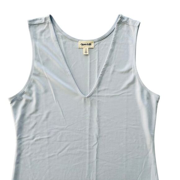 Open Edit Reversible 2 Way Maxi Dress Modal Size Medium Feather Blue Side Slit - Picture 3 of 8